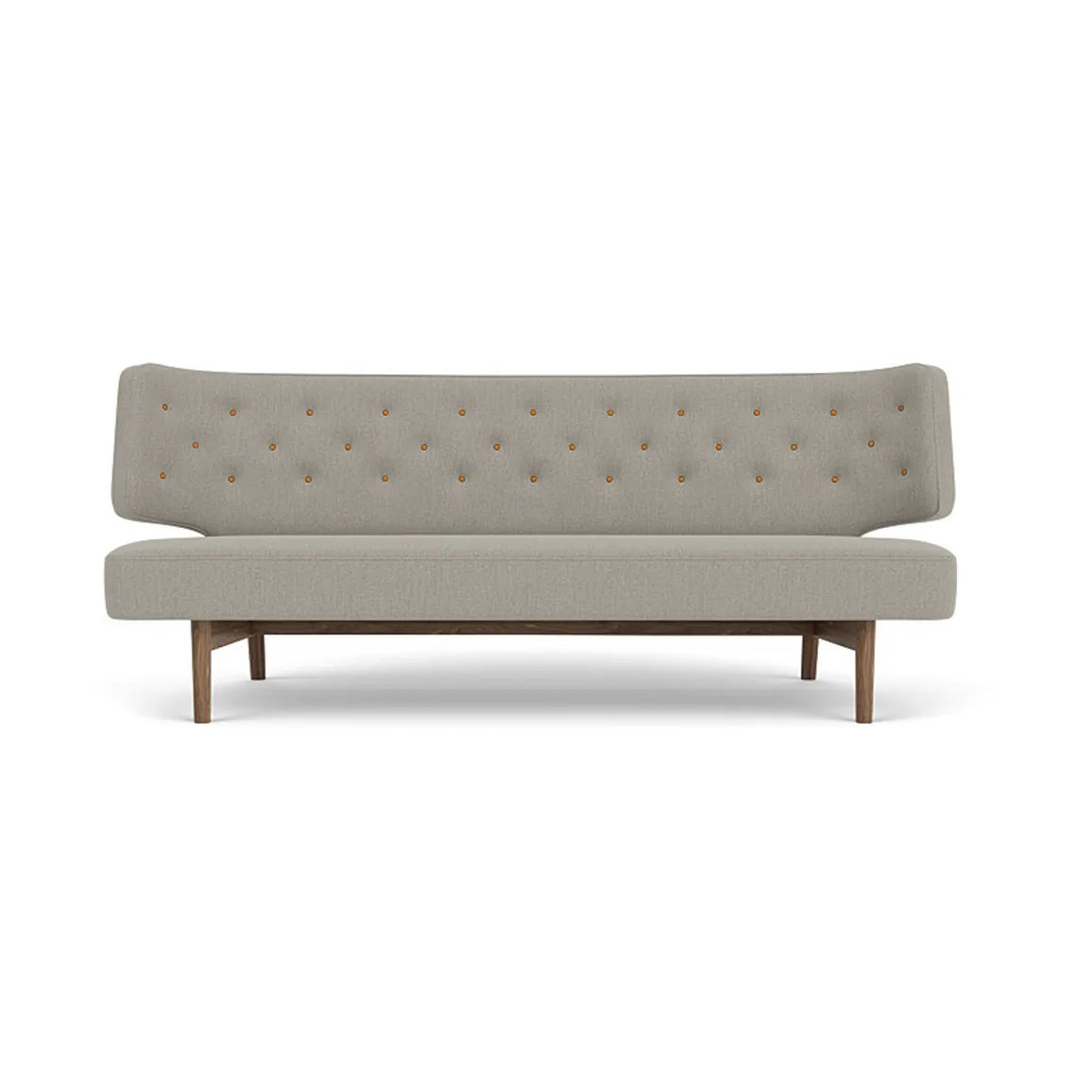 Radiohus ソファ フル張り RE-WOOL PC1T Global HR ボタン 4本脚ベース, Re-wool 218-walnut, leather buttons, 2-seater Audo Copenhagen | オドー・コペンハーゲン