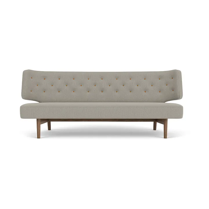 Radiohus ソファ フル張り RE-WOOL PC1T Global HR ボタン 4本脚ベース - Re-wool 218-walnut, leather buttons, 2-seater - Audo Copenhagen | オドー・コペンハーゲン