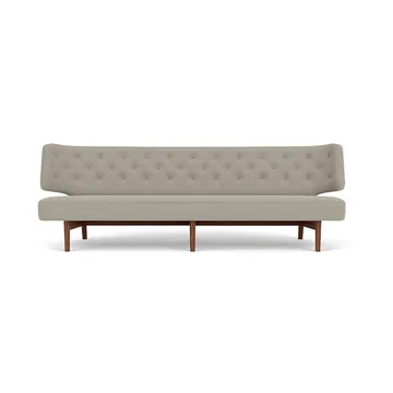 Radiohus ソファ フル張り RE-WOOL PC1T Global HR ボタン 4本脚ベース - Re-wool 218-walnut, leather buttons, 3-seater - Audo Copenhagen | オドー・コペンハーゲン