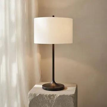 Soft テーブルランプ - リネン ホワイト-メタリックブロンズ Ø34x64 cm - Belid | ベリッド