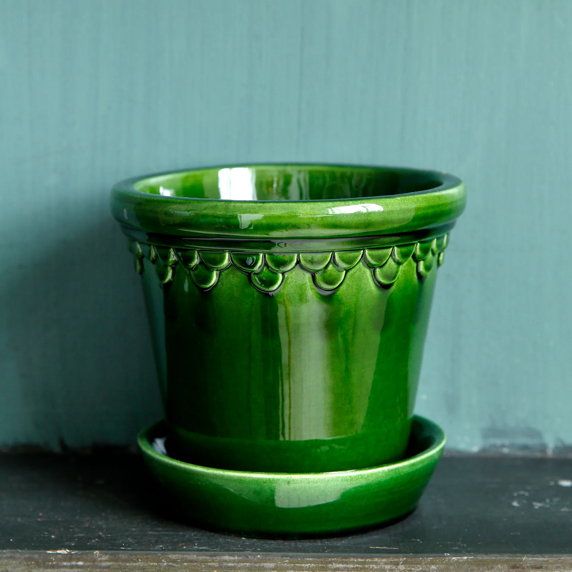 Copenhagen 植木鉢 グレーズ, グリーン, Ø16 cm Bergs Potter | バーグスポッター