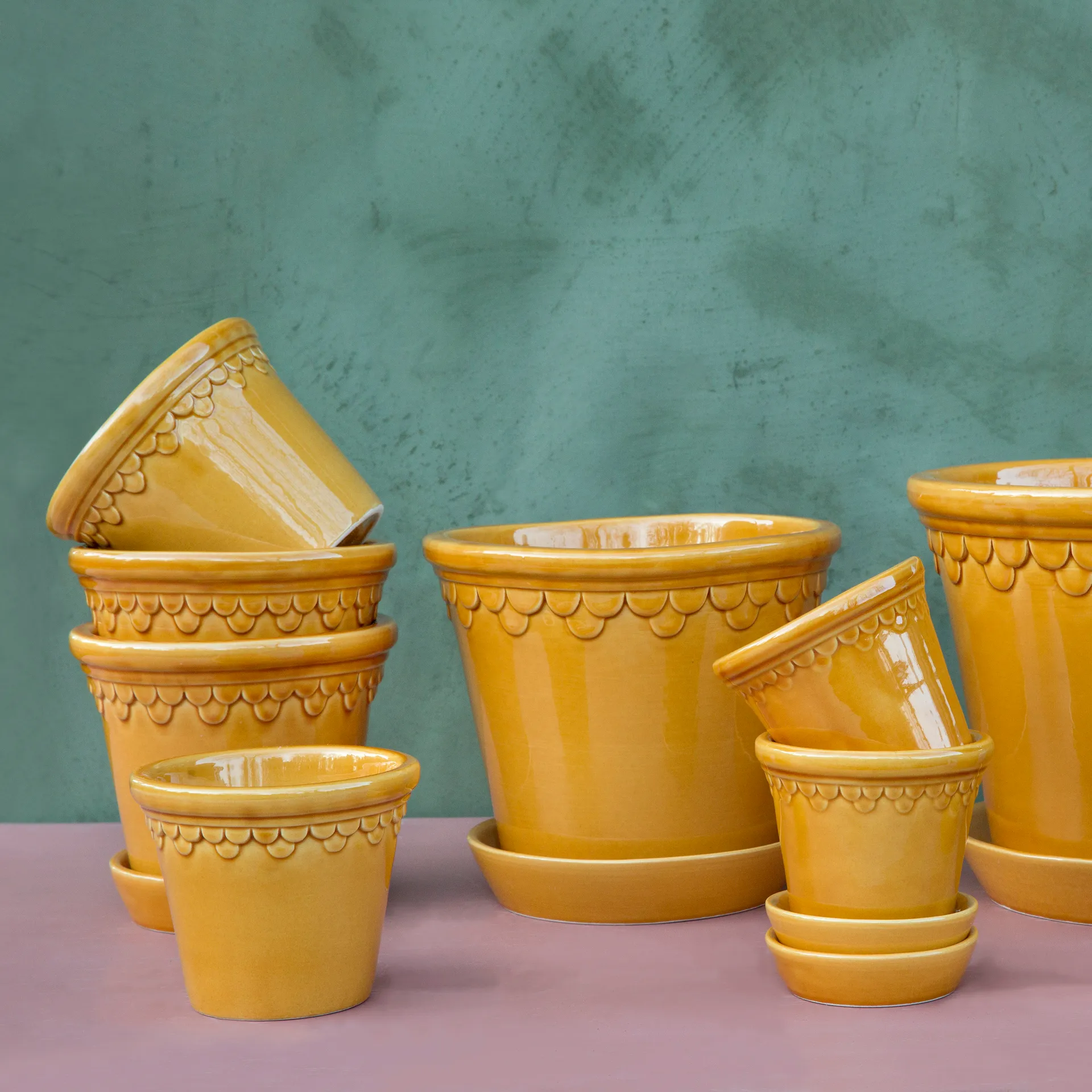 Copenhagen 植木鉢 グレーズ, イエロー, Ø16 cm Bergs Potter | バーグスポッター