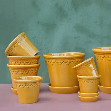 Copenhagen 植木鉢 グレーズ - イエロー, Ø16 cm - Bergs Potter | バーグスポッター