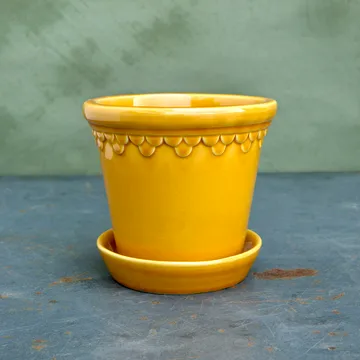 Copenhagen 植木鉢 グレーズ - イエロー, Ø16 cm - Bergs Potter | バーグスポッター