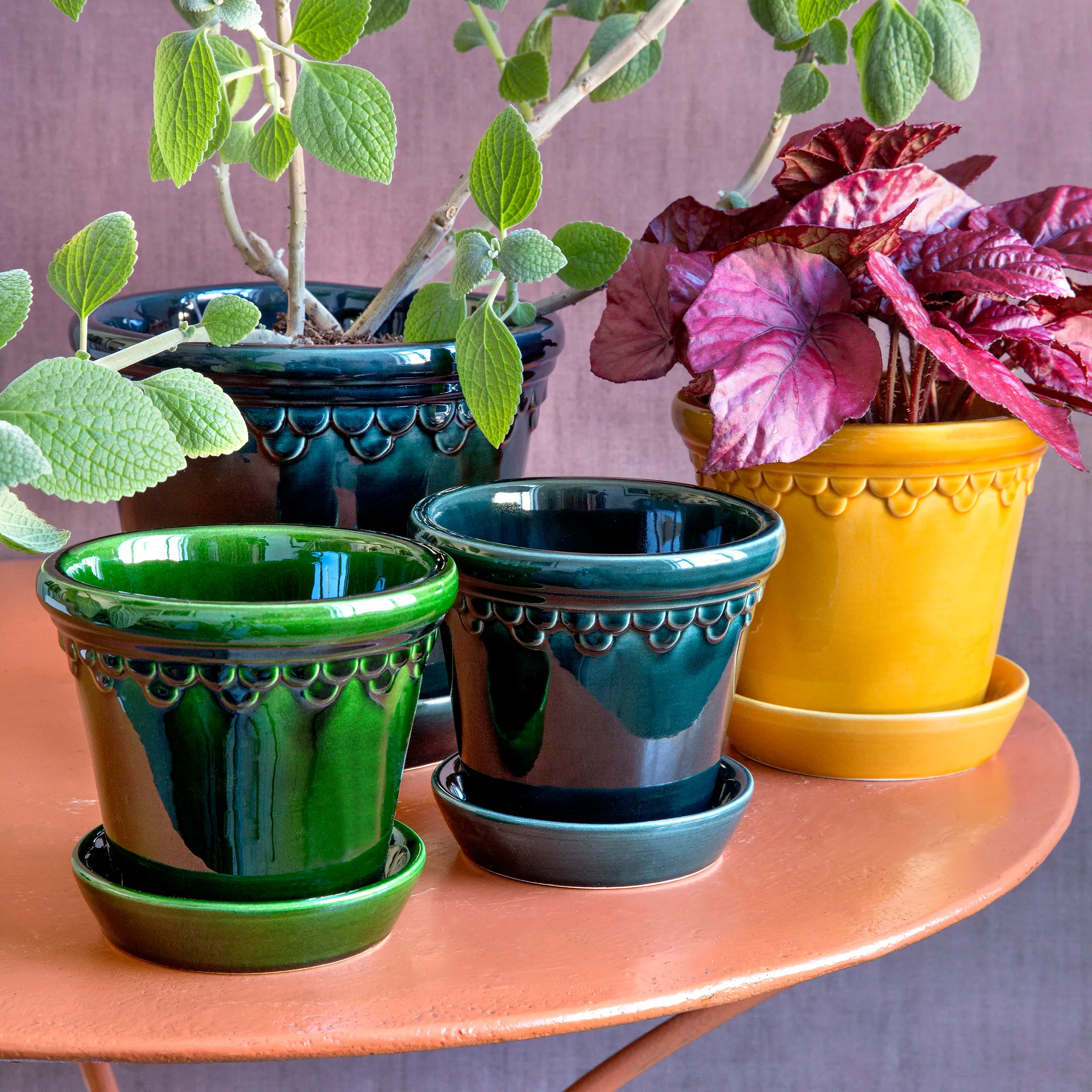 Copenhagen 植木鉢 グレーズ 18 cm, Yellow Bergs Potter | バーグスポッター