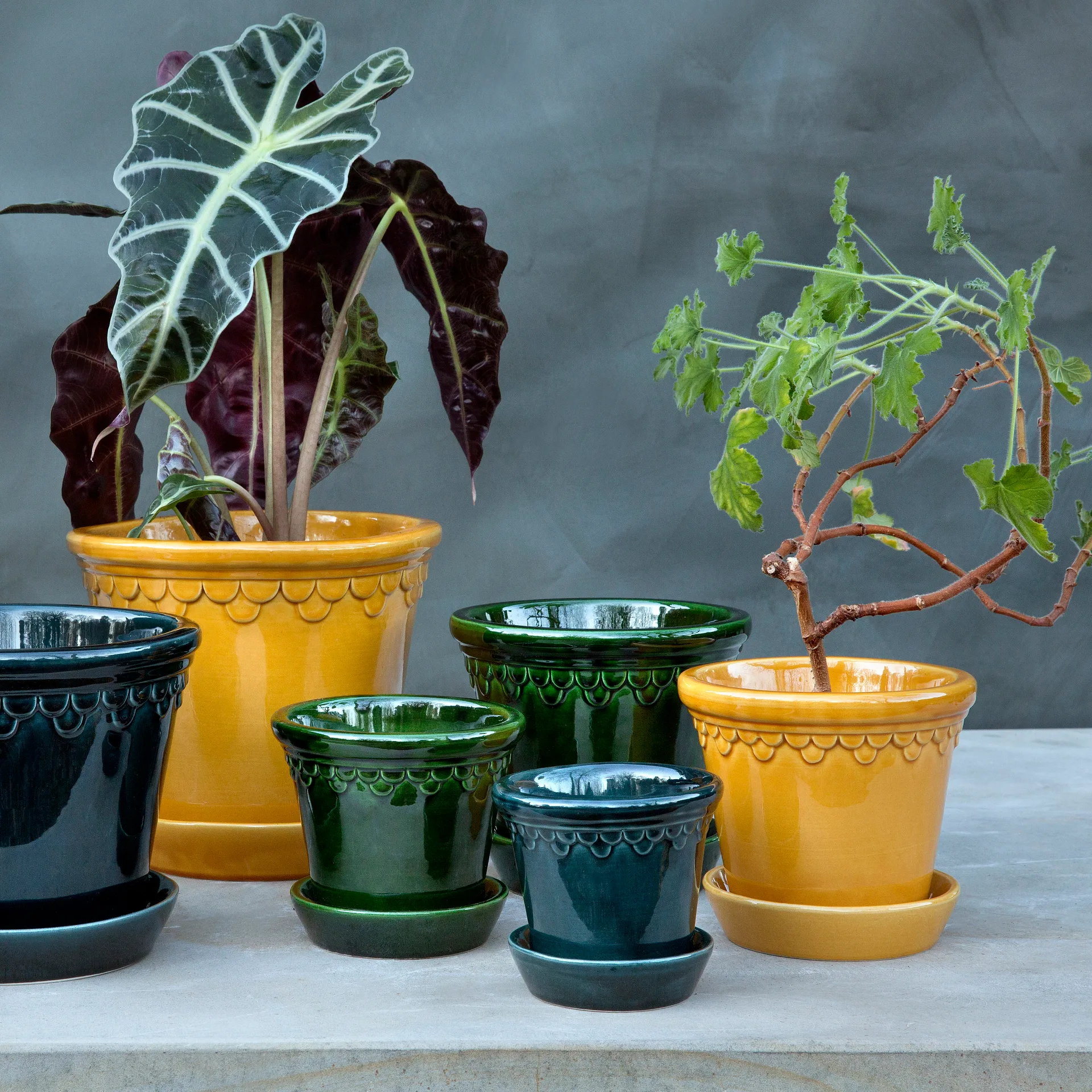 Copenhagen 植木鉢 グレーズ 18 cm, Yellow Bergs Potter | バーグスポッター