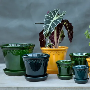 Copenhagen 植木鉢 グレーズ - グリーン, Ø25 cm - Bergs Potter | バーグスポッター