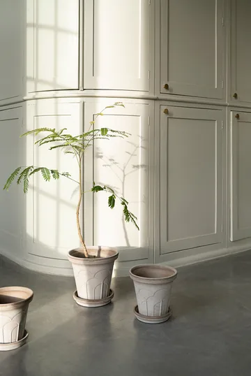 Fleur ポット 受け皿付き 2点セット - Grey, Ø18 cm - Bergs Potter | バーグスポッター