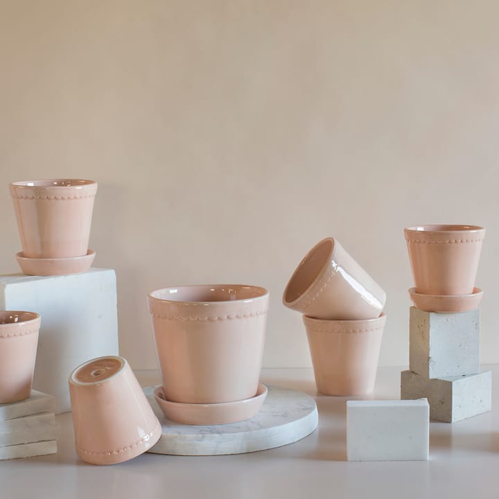 Helena 植木鉢 グレーズ 14 cm, quartz rose Bergs Potter | バーグスポッター