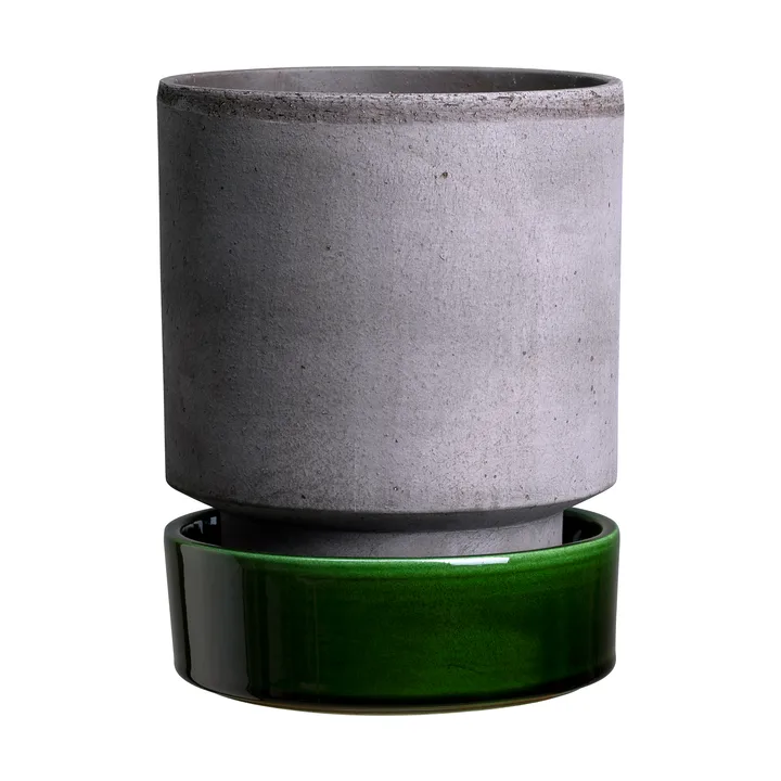 Hoff 植木鉢 - Ø14 cm, Raw Grey-Emerald Green (grey-green) - Bergs Potter | バーグスポッター