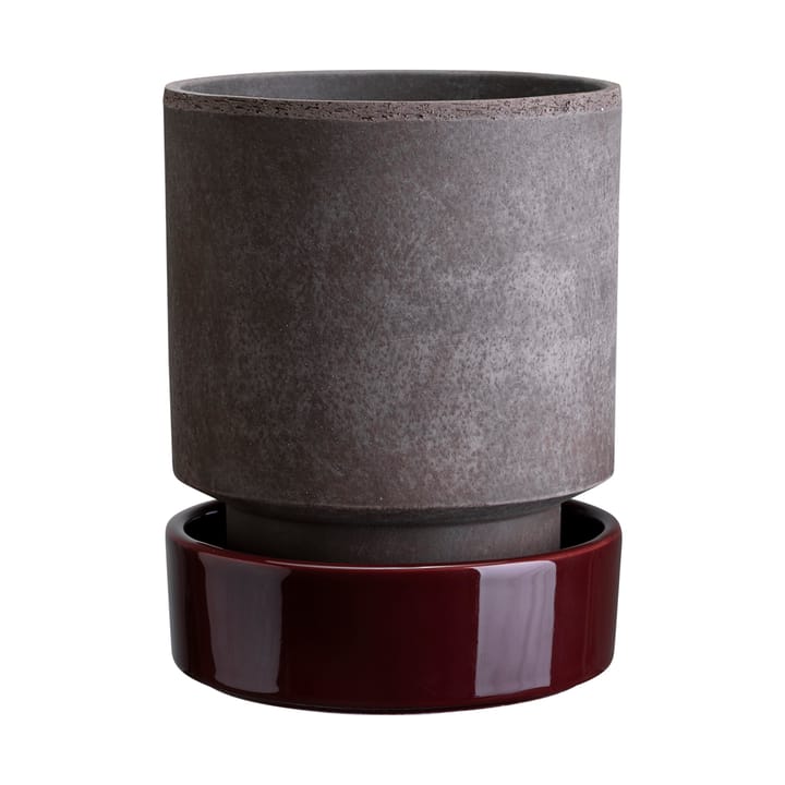 Hoff ポット, Ø16 cm, Raw Grey-Deep Burgundy Bergs Potter | バーグスポッター