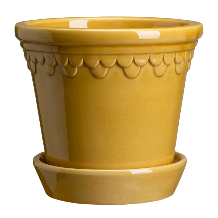 Köpenhamn 植木鉢 釉薬仕上げ - Yellow, Ø25 cm - Bergs Potter | バーグスポッター