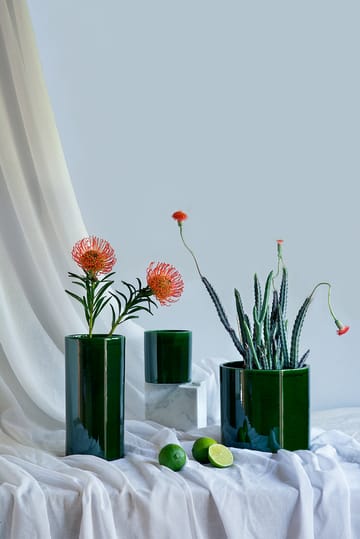 Romeo 花瓶 glazed Ø12 cm - Green - Bergs Potter | バーグスポッター