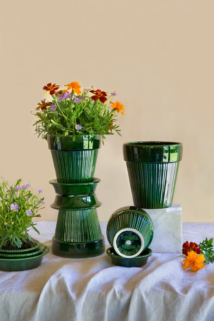 Simona 植木鉢 glazed Ø12 cm, Green Bergs Potter | バーグスポッター