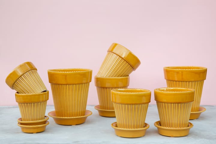 Simona 植木鉢 glazed Ø12 cm, Yellow Bergs Potter | バーグスポッター