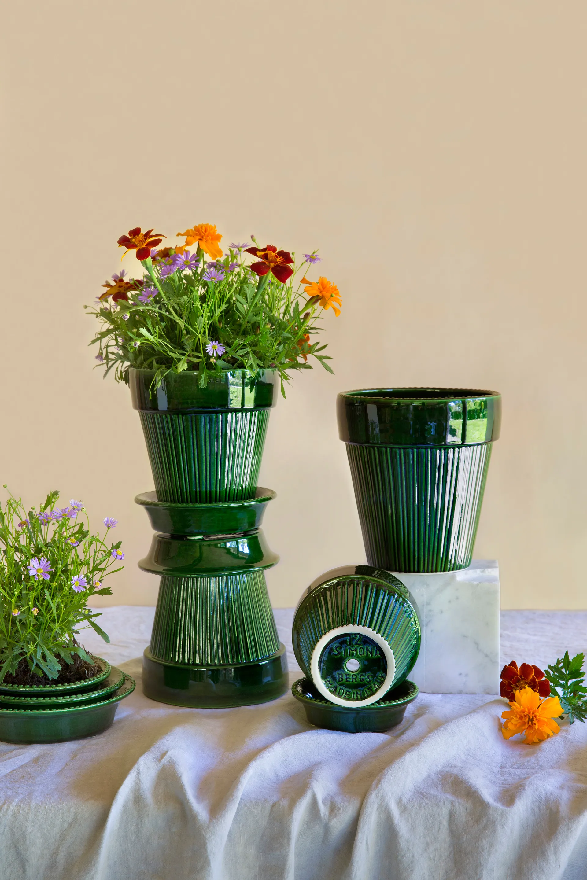 Simona 植木鉢 glazed Ø18 cm, Green Bergs Potter | バーグスポッター