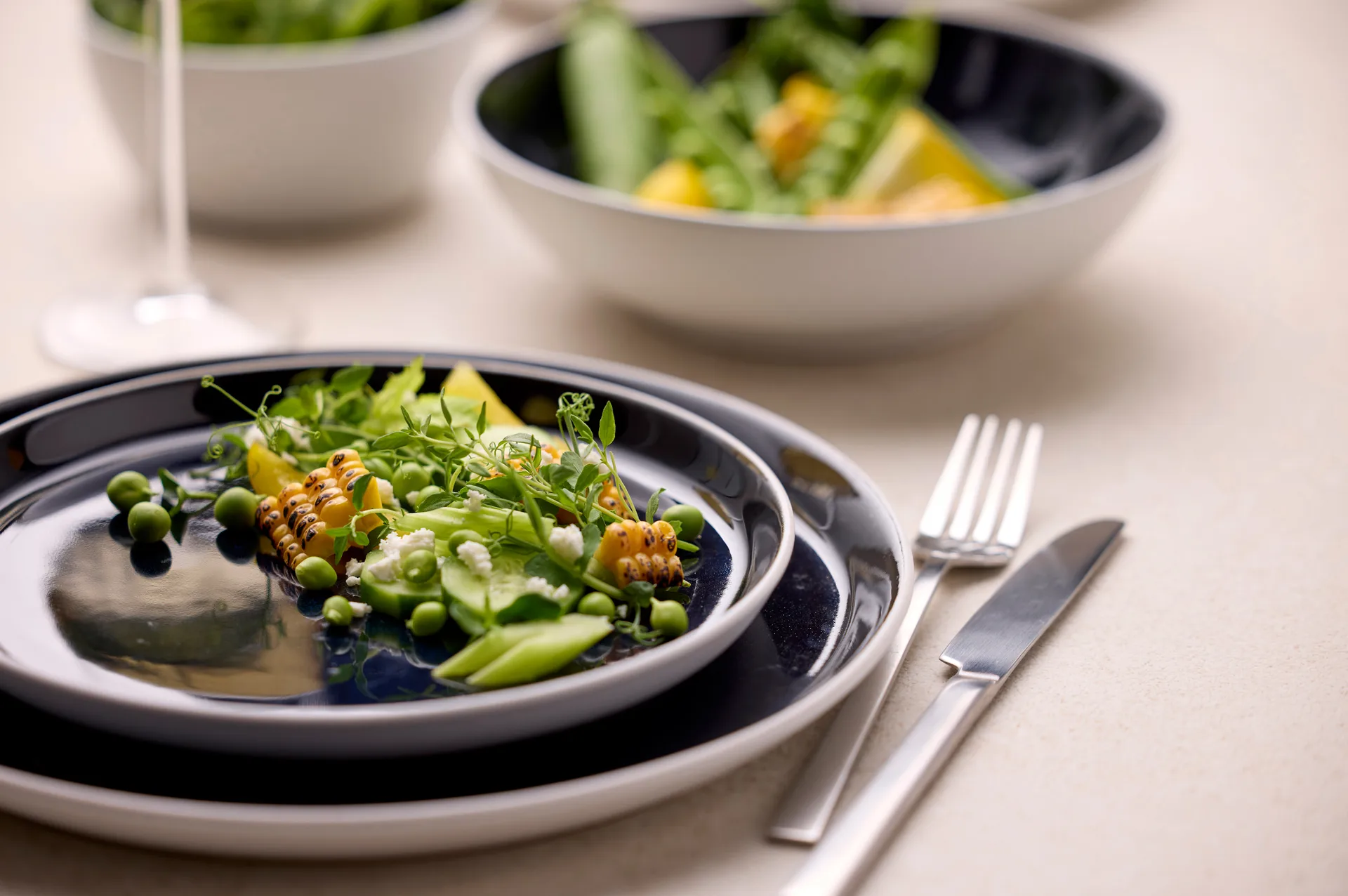 Bitz プレート ガストロ Ø 21 cm, White–dark blue Bitz | ビッツ