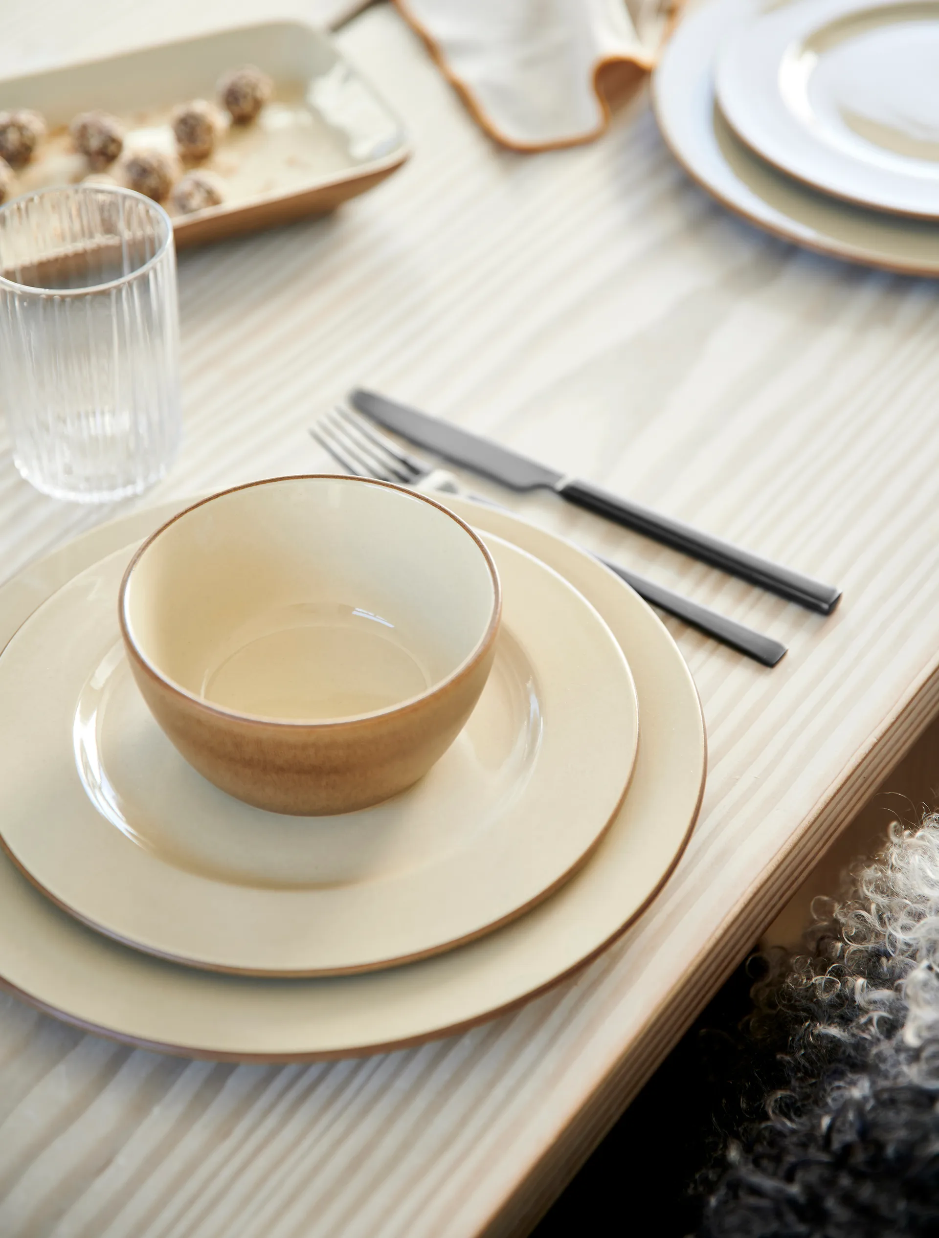 Bitz Wood デザートプレート Ø22 cm, Wood-sand Bitz | ビッツ