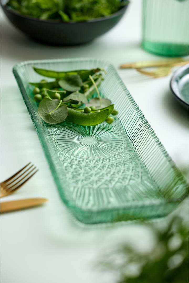 Kusintha サービングソーサー 長方形 14x38 cm, Green Bitz | ビッツ