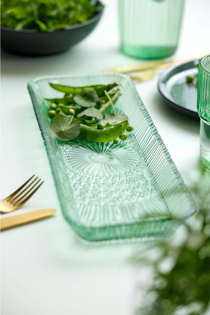 Kusintha サービングソーサー 長方形 14x38 cm, Green Bitz | ビッツ