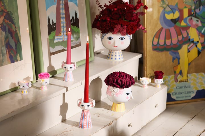 Eva キャンドルスティック 14 cm, Red Bjørn Wiinblad