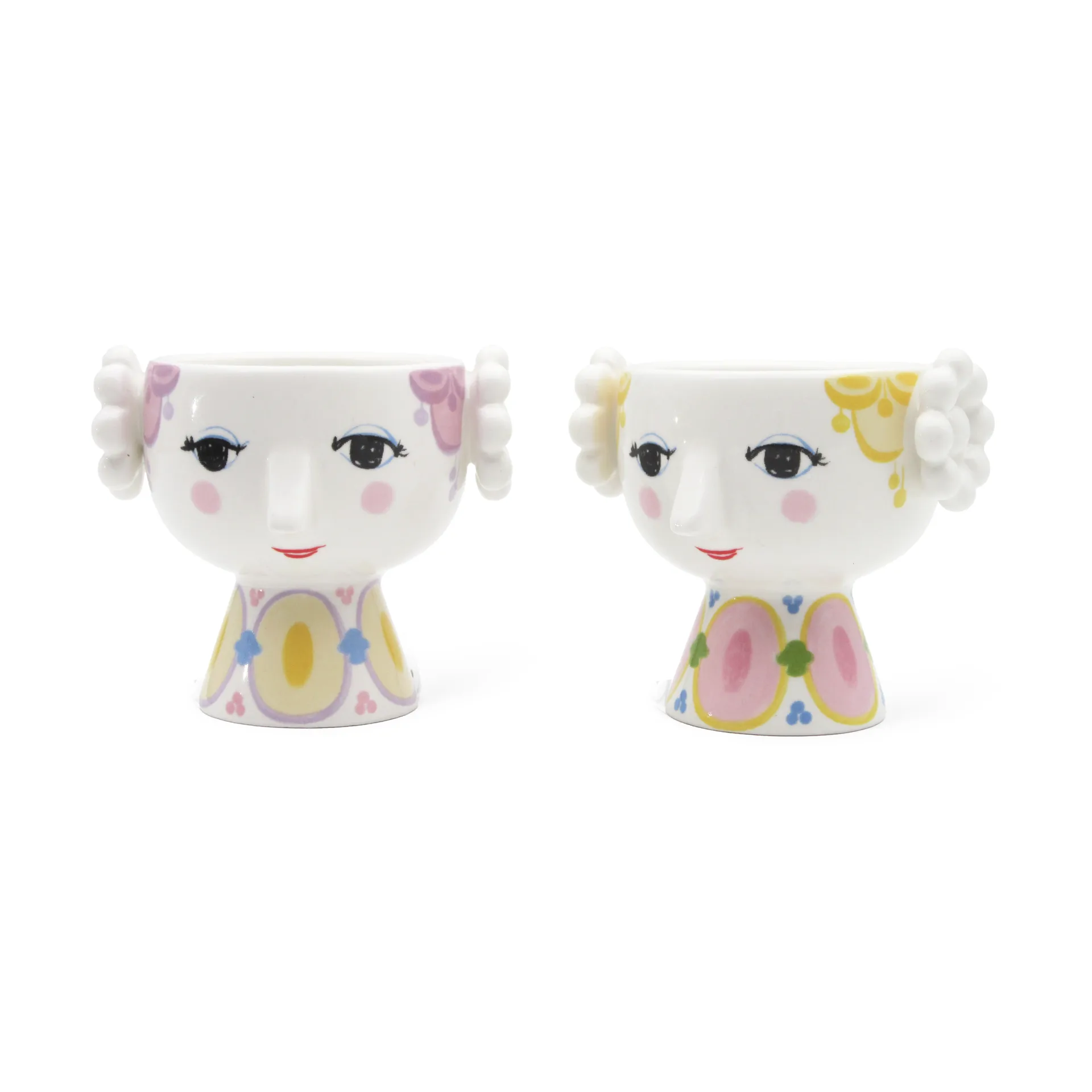 Eva キャンドルホルダー Ø6.5 cm 2個セット, Yellow-lavender Bjørn Wiinblad