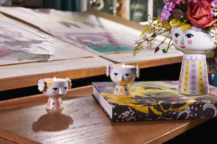 Eva キャンドルホルダー Ø6.5 cm 2個セット, Yellow-lavender Bjørn Wiinblad