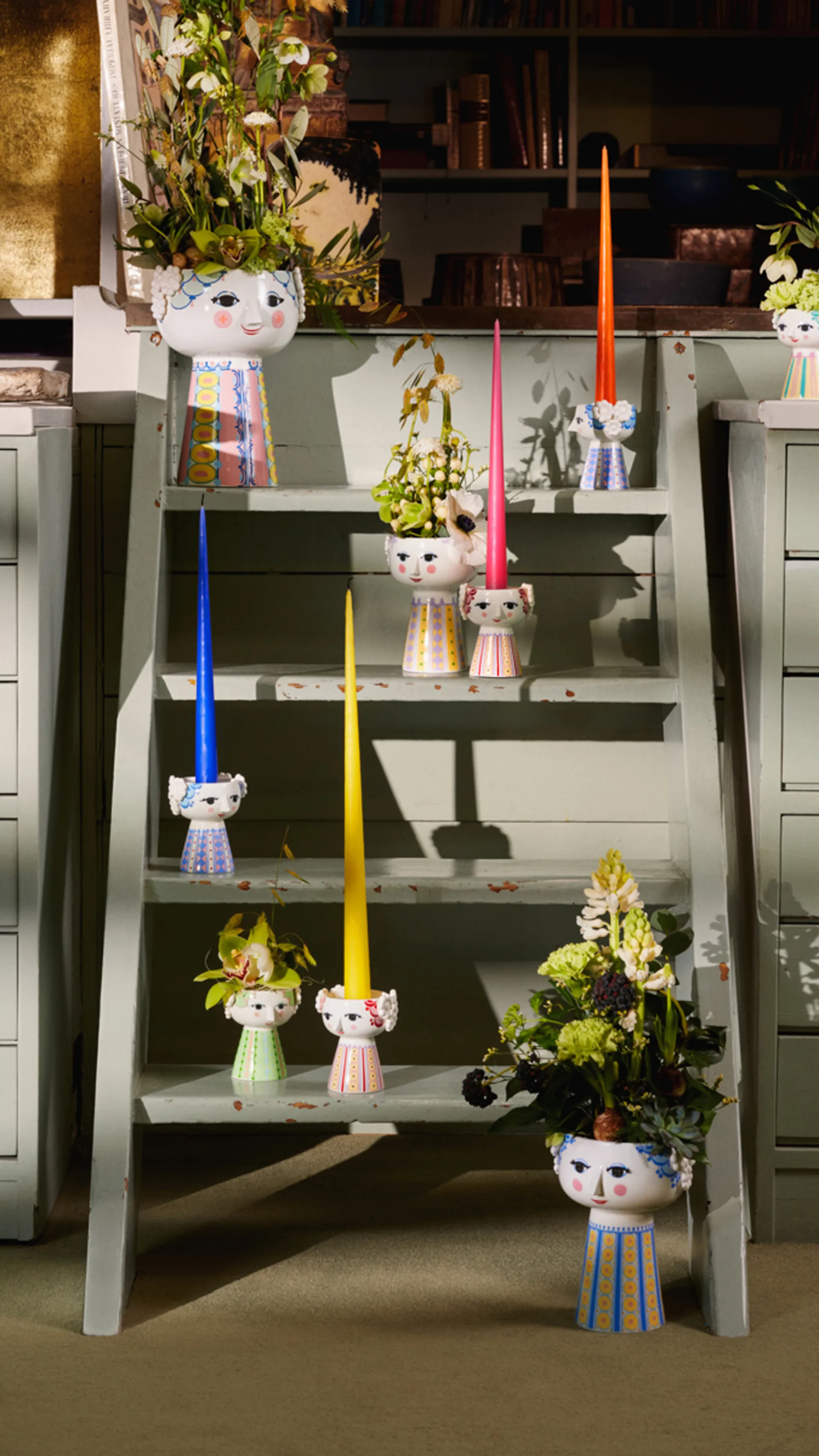 Eva キャンドルスティック 9,5 cm, Dark blue Bjørn Wiinblad