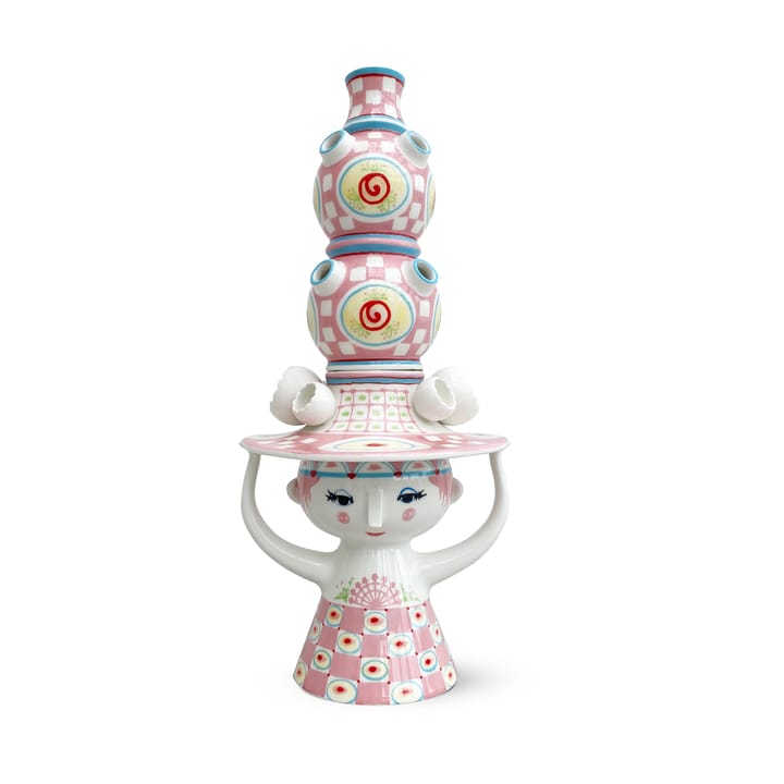 Lady with hat 花瓶 50 cm - Pink - Bjørn Wiinblad