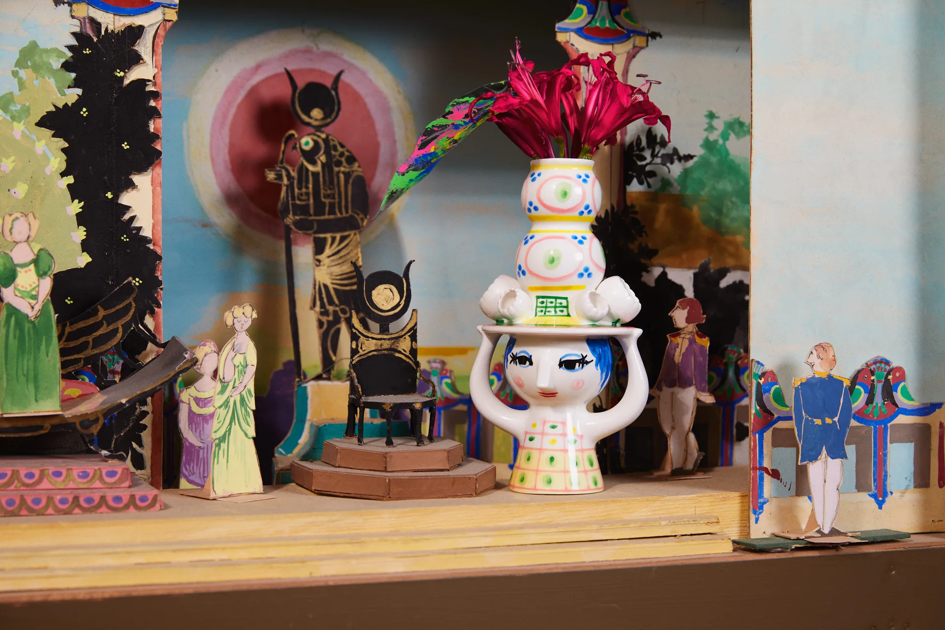 Lady with hat キャンドルホルダー H16 cm, Pink Bjørn Wiinblad