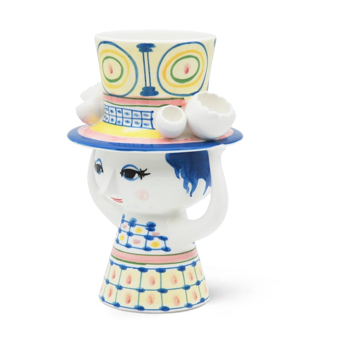 Lady with hat 花瓶 H20.5 cm, Blue Bjørn Wiinblad