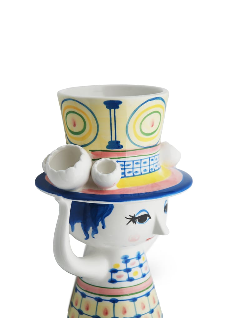 Lady with hat 花瓶 H20.5 cm, Blue Bjørn Wiinblad