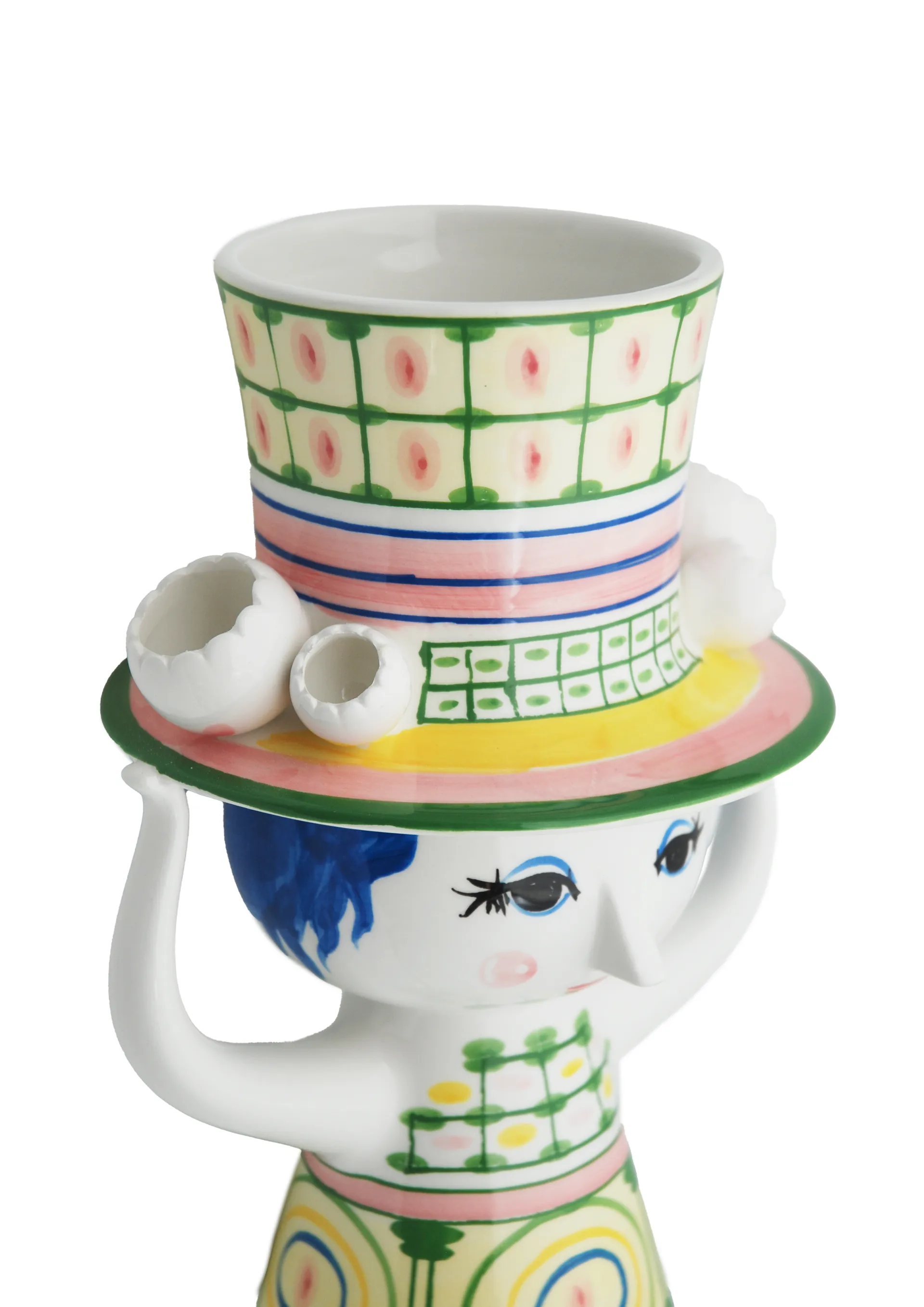 Lady with hat 花瓶 H24.5 cm, Green Bjørn Wiinblad