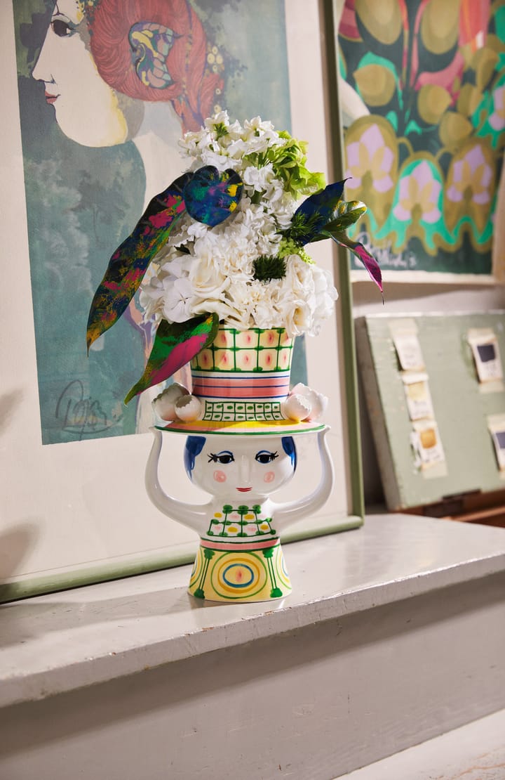 Lady with hat 花瓶 H24.5 cm, Green Bjørn Wiinblad