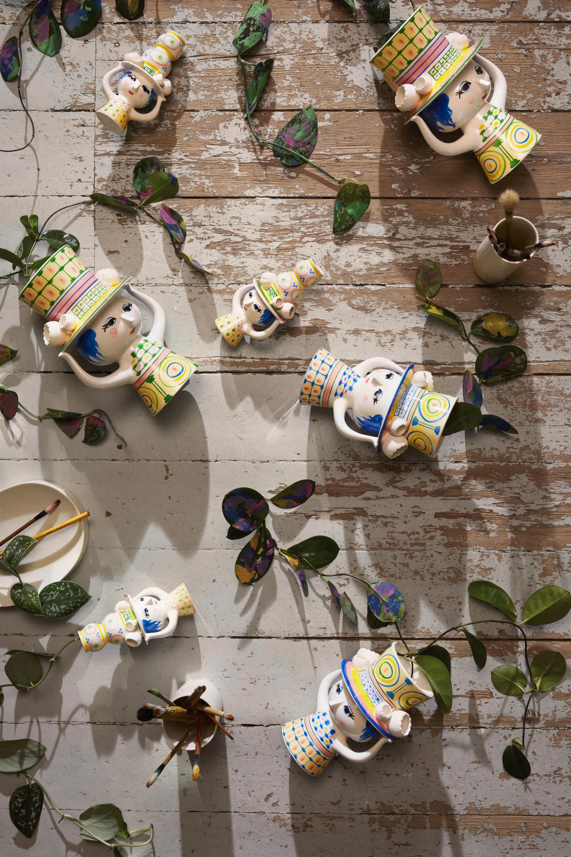 Lady with hat 花瓶 H24.5 cm, Green Bjørn Wiinblad