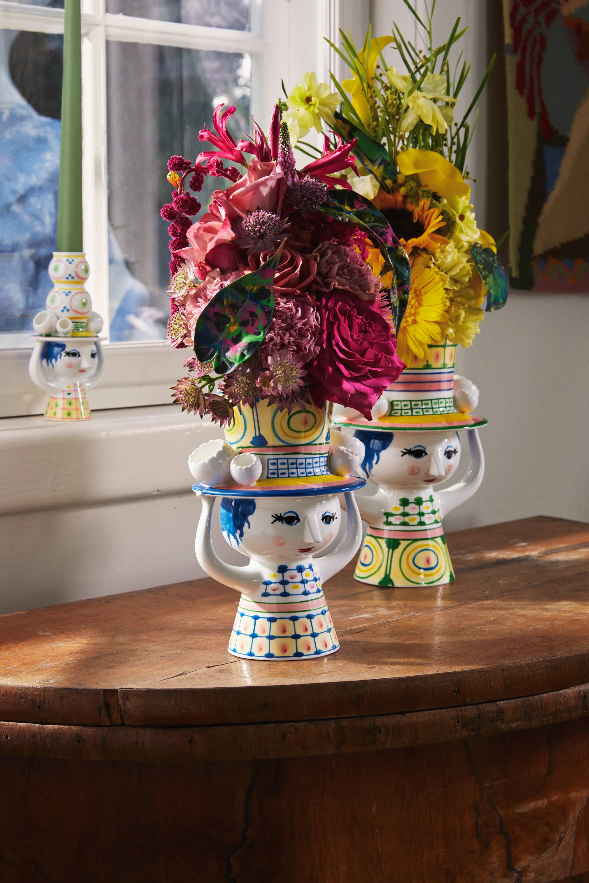 Lady with hat 花瓶 H24.5 cm, Green Bjørn Wiinblad