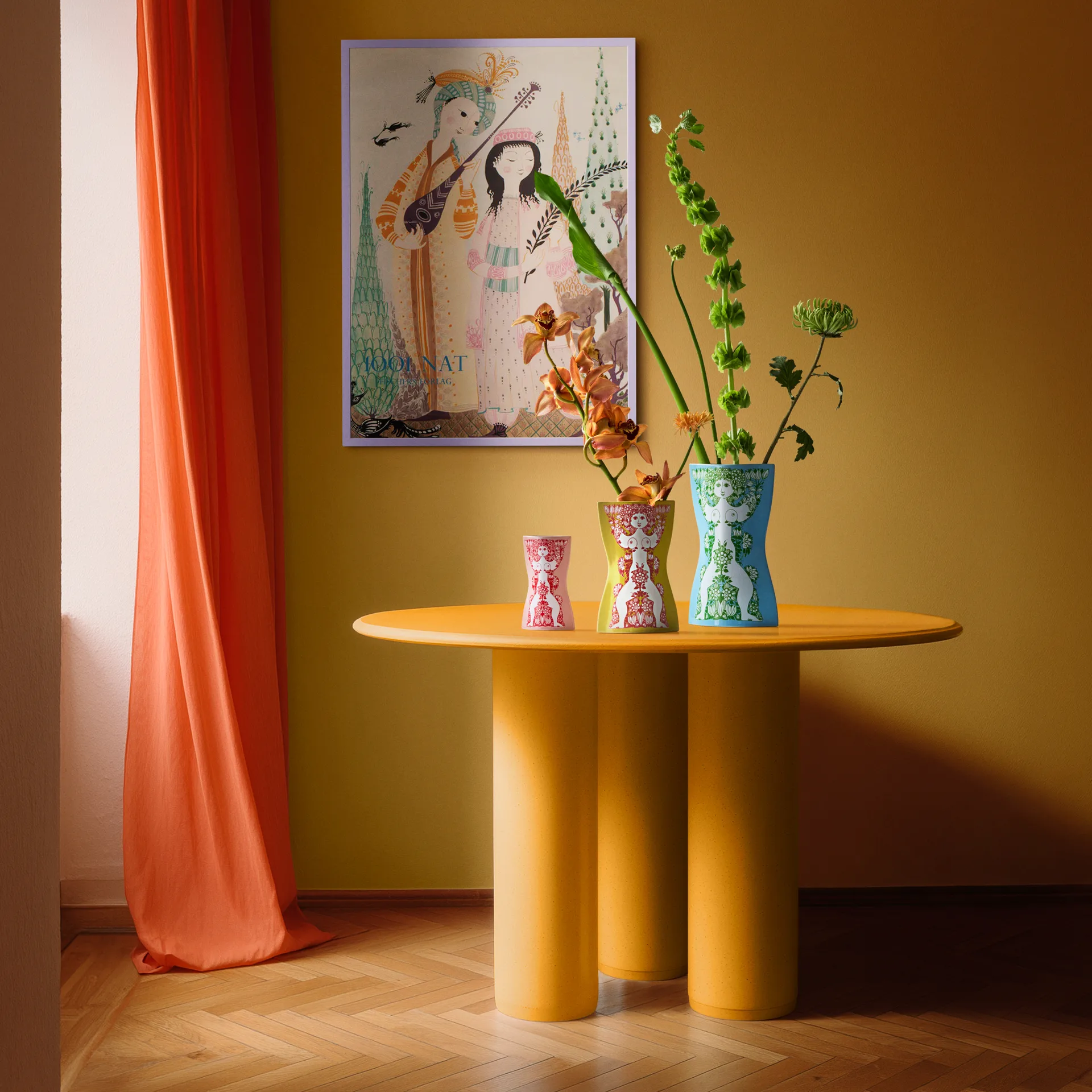 Nina ベース, Yellow-pink, 22 cm Bjørn Wiinblad