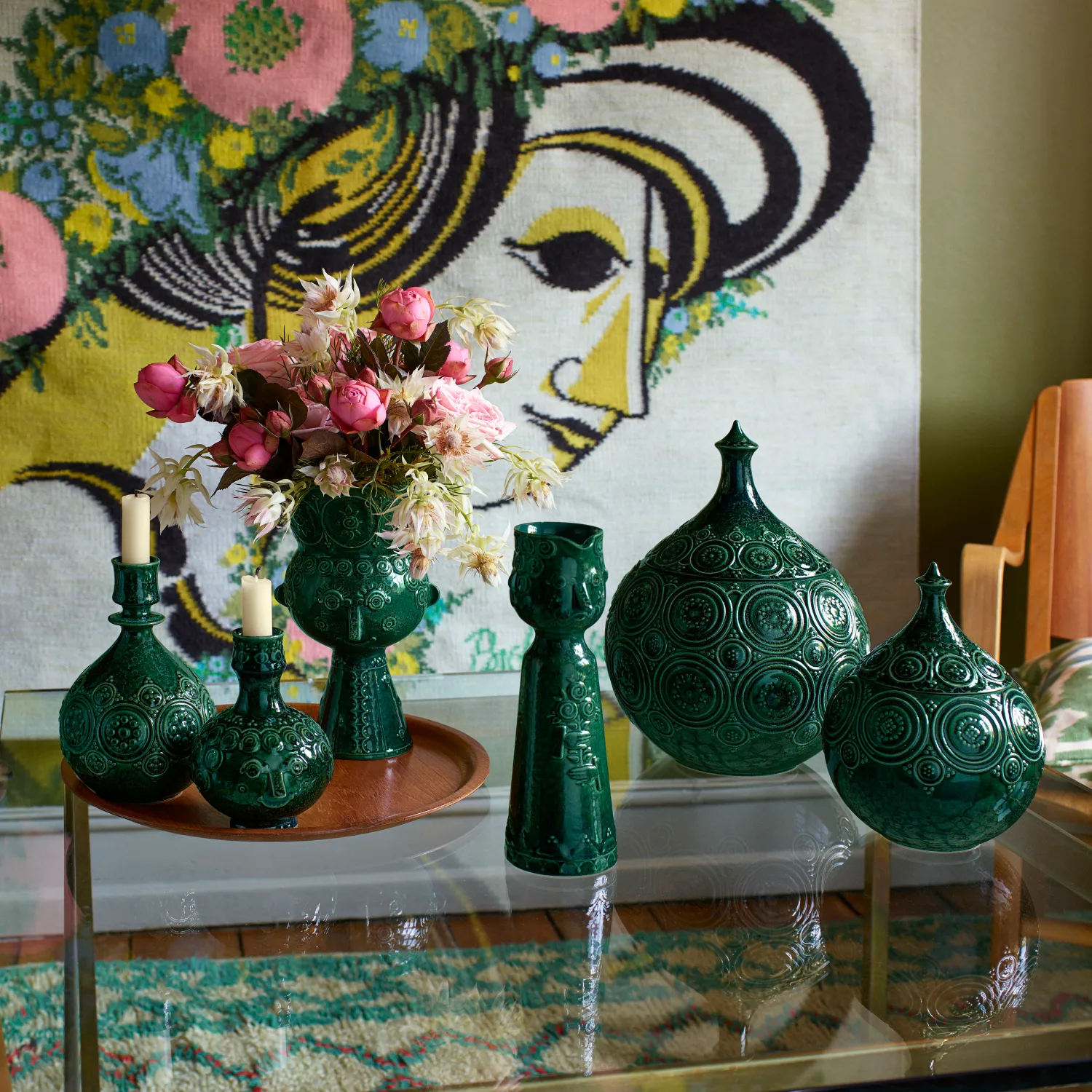 Symphony Magic bonbonniere Ø 15.5 cm, darkgreen Bjørn Wiinblad