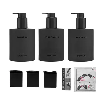 Kirei ガラスボトル 壁掛けホルダー付き 3パック - Smoke, glue-mounted - Blomus | ブロムス