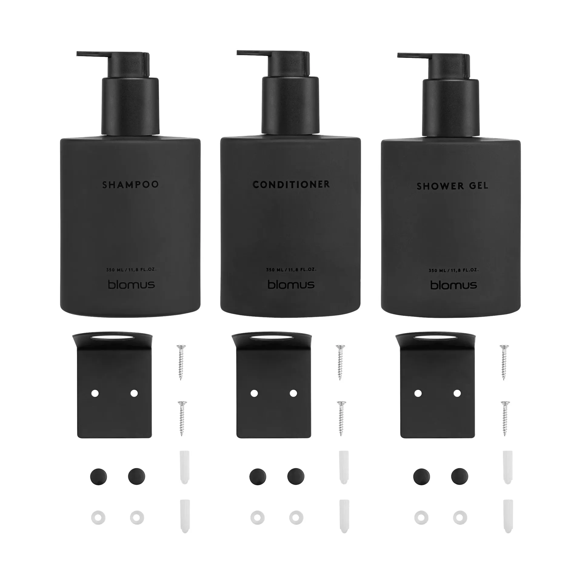 Kirei ガラスボトル 壁掛けホルダー付き 3パック, Smoke, screw-mounted Blomus | ブロムス