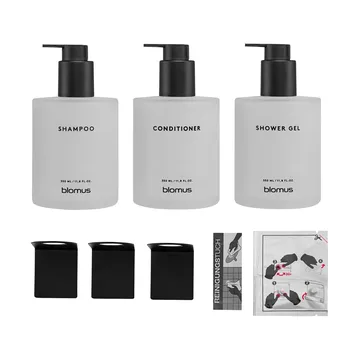 Kirei ガラスボトル 壁掛けホルダー付き 3パック - White, glue-mounted - Blomus | ブロムス