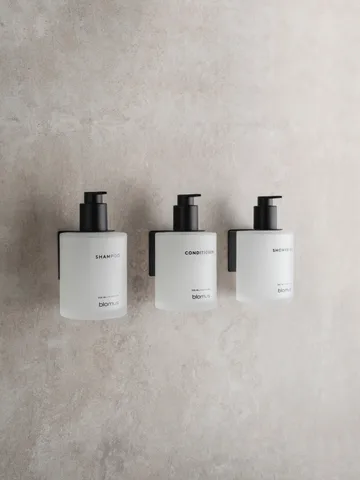 Kirei ガラスボトル 壁掛けホルダー付き 3パック - White, glue-mounted - Blomus | ブロムス