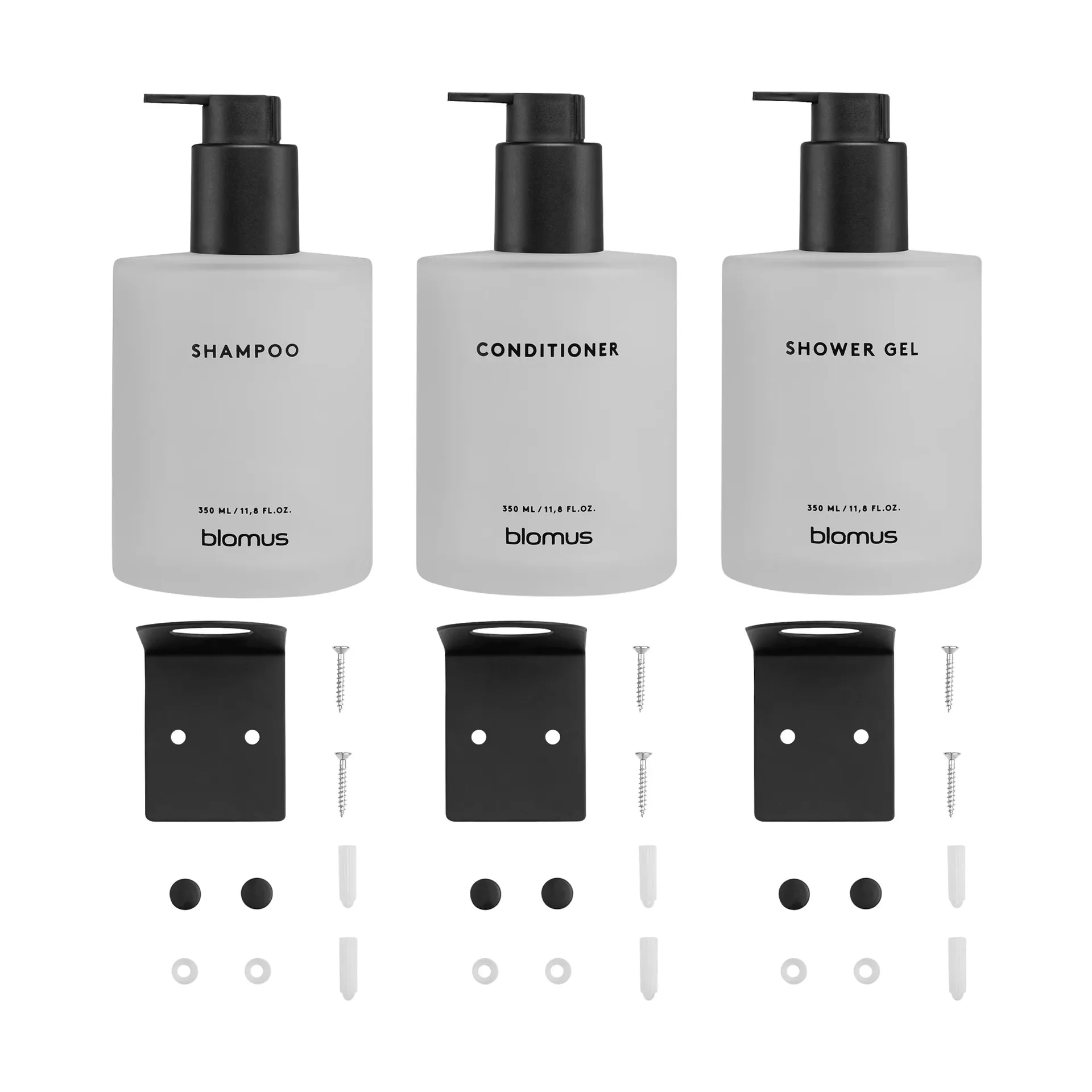 Kirei ガラスボトル 壁掛けホルダー付き 3パック, White, screw-mounted Blomus | ブロムス