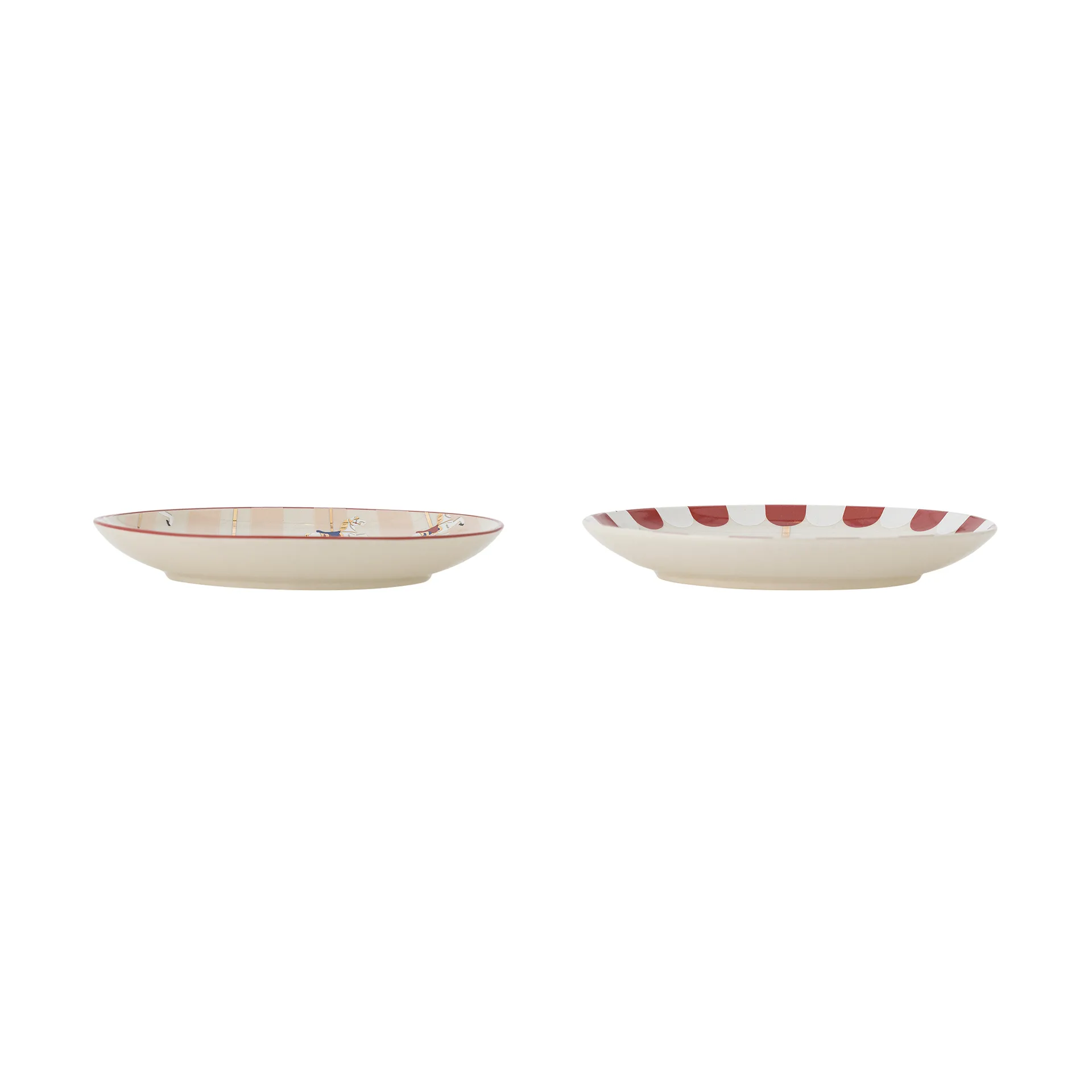 メリーゴーランド プレート Ø16 cm 2 pieces, Beige-red Bloomingville | ブルーミングヴィル