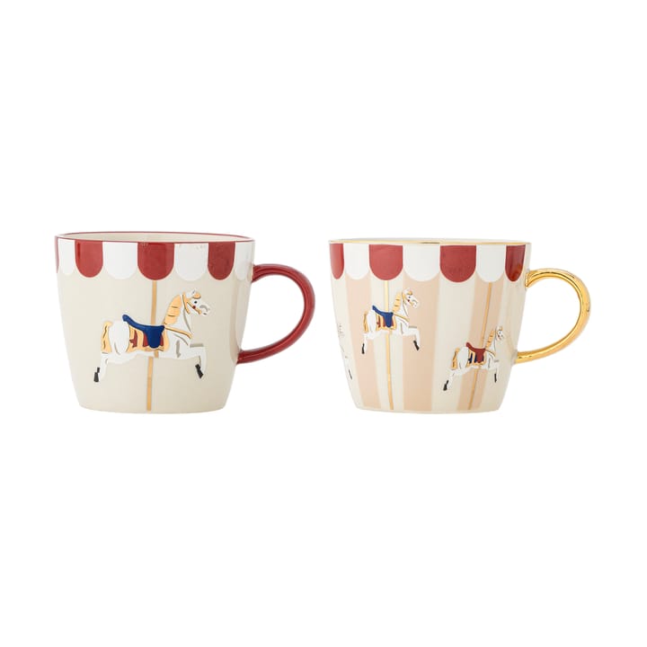 メリーゴーランド カップ 30 cl 2 pieces - Red-white - Bloomingville | ブルーミングヴィル