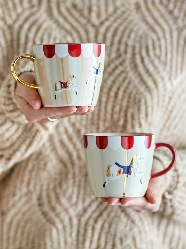 メリーゴーランド カップ 30 cl 2 pieces, Red-white Bloomingville | ブルーミングヴィル