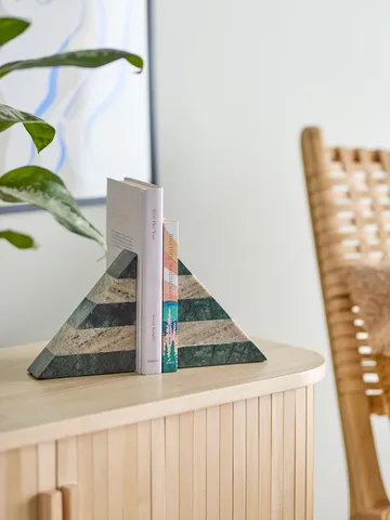 Abir ブックエンド 2個 - Green-white marble - Bloomingville | ブルーミングヴィル