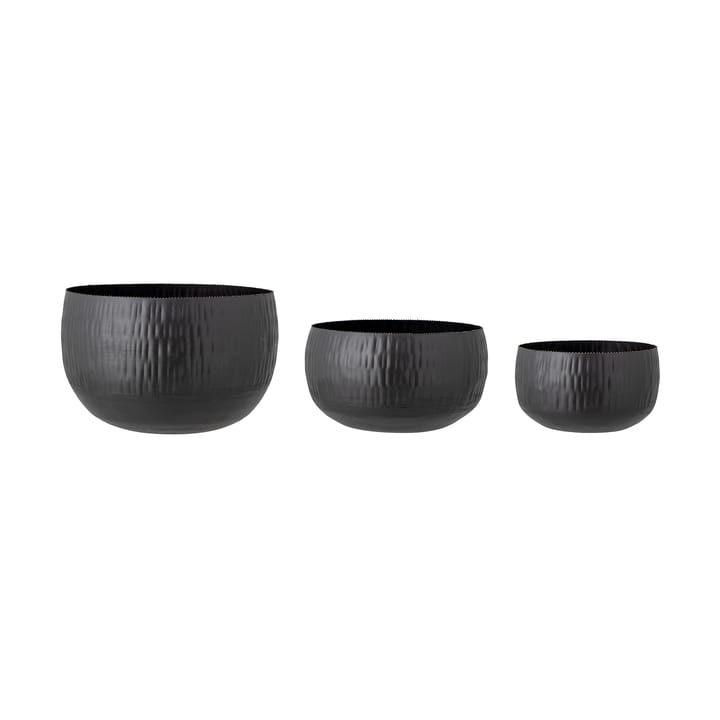 Abisha植木鉢 3個 - Black - Bloomingville | ��ブルーミングヴィル