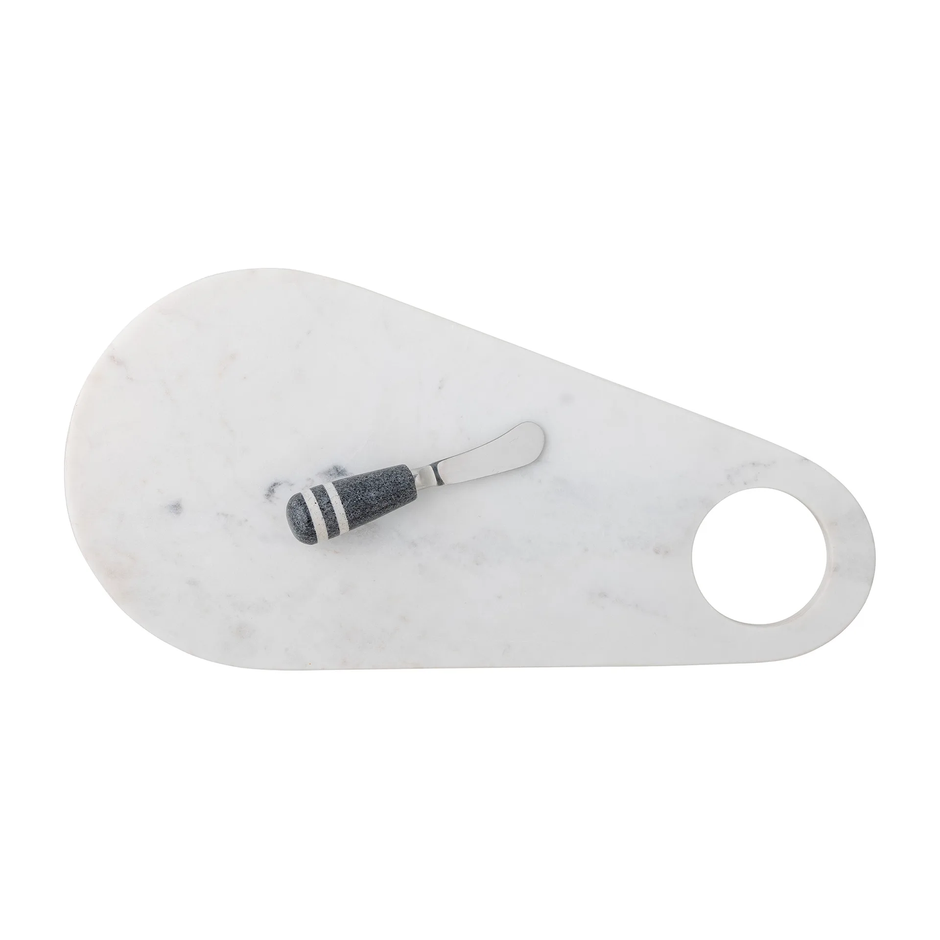 Abrielle チーズナイフ & カッティングボード 20x42 cm, White marble-stainless steel Bloomingville | ブルーミングヴィル