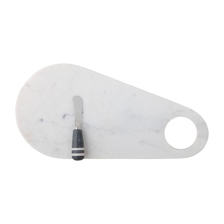 Abrielle チーズナイフ & カッティングボード 20x42 cm, White marble-stainless steel Bloomingville | ブルーミングヴィル